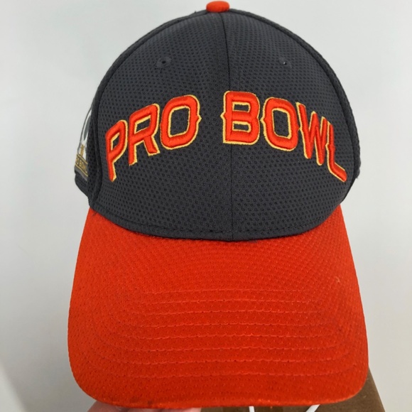 New Era NFL Pro Bowl Cap Orange Black Size M-L Football Embroidered Patch Vented - Picture 3 of 11
